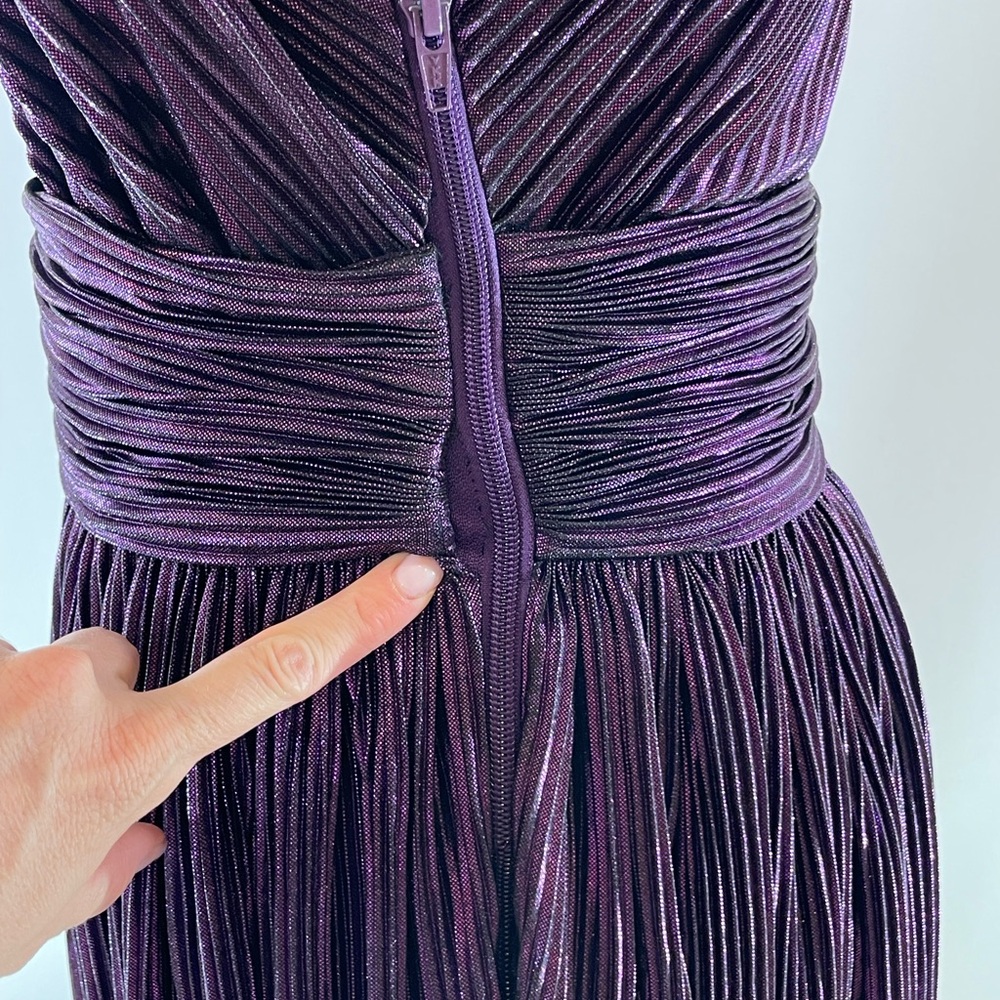 Bronx & Banco Purple Florence One Shoulder Maxi Grecian Gown, S (US 4) - Picture 7 of 15